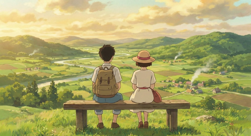 A peaceful view of a journey shared